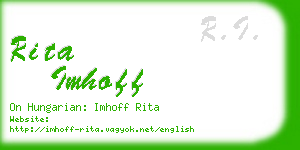 rita imhoff business card